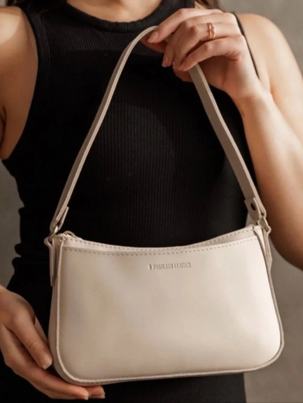Portland Leather Goods Bone Lucy Shoulder Bag Purse NWT
